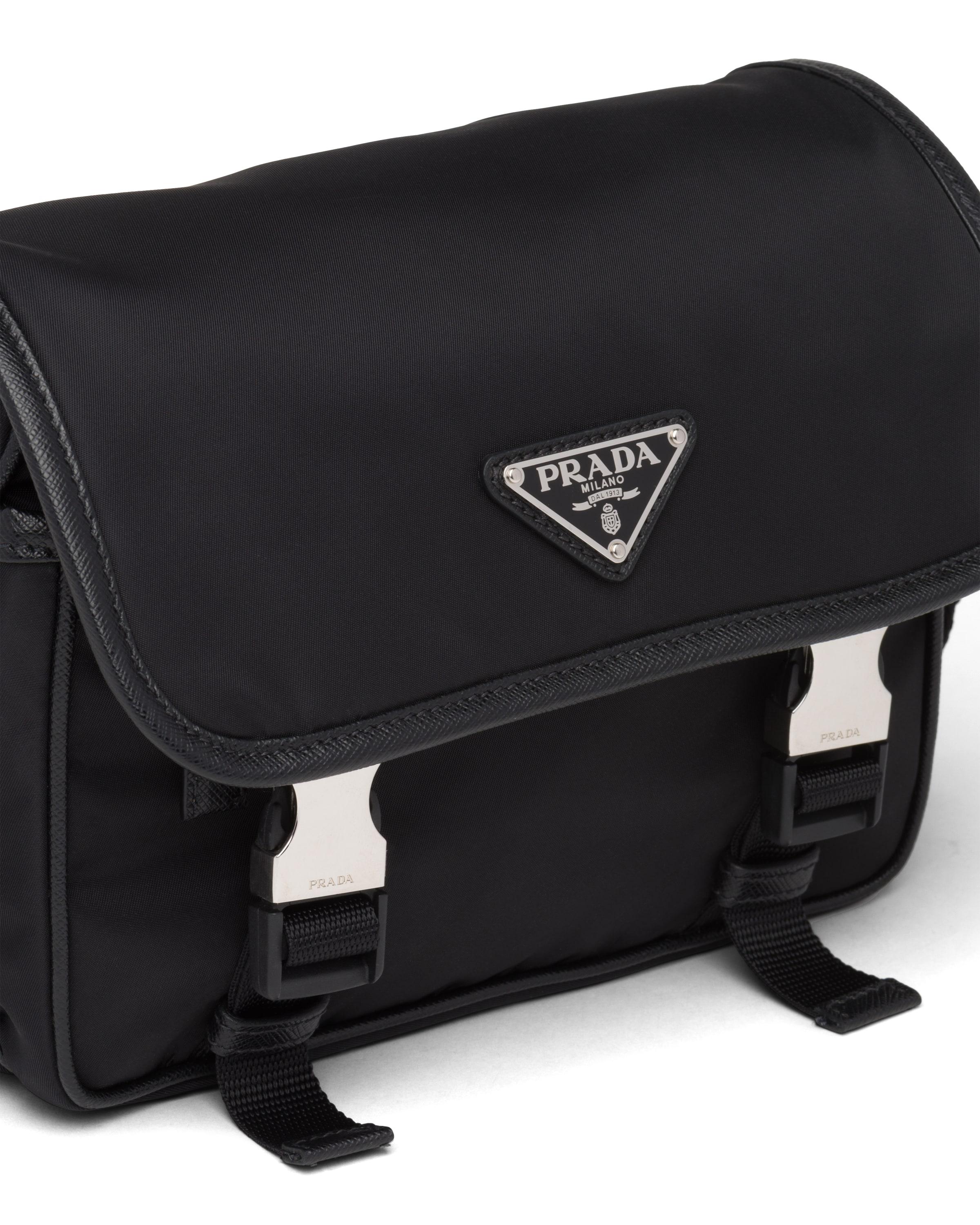 re-nylon and saffiano leather briefcase