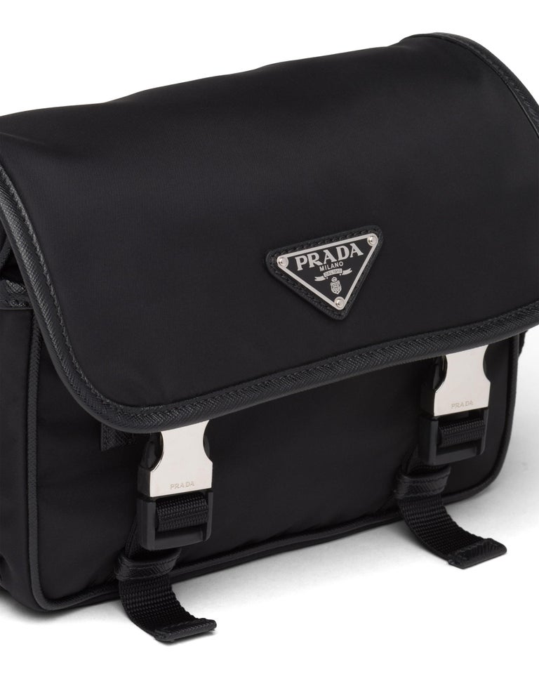 Prada Re-Nylon & Saffiano Leather Shoulder Bag - Black Messenger