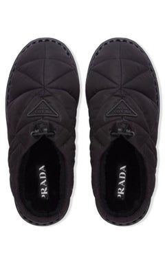 Prada Re-Nylon Shearling-lined Mules IT39