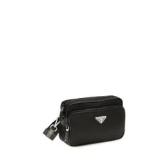 Prada Recycled Nylon Crossbody Bag — Black