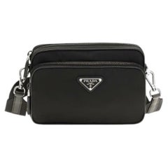 Prada Recycled Nylon Crossbody Bag — Black