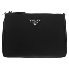 Prada Recycled Nylon Shoulder Bag — Black