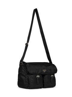 Borsa a tracolla Prada in poliammide riciclata — Nera