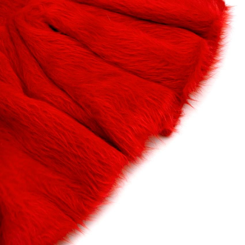 Women's Prada Red Alpaca Silk Blend Fluted Cocktail Dress For Sale