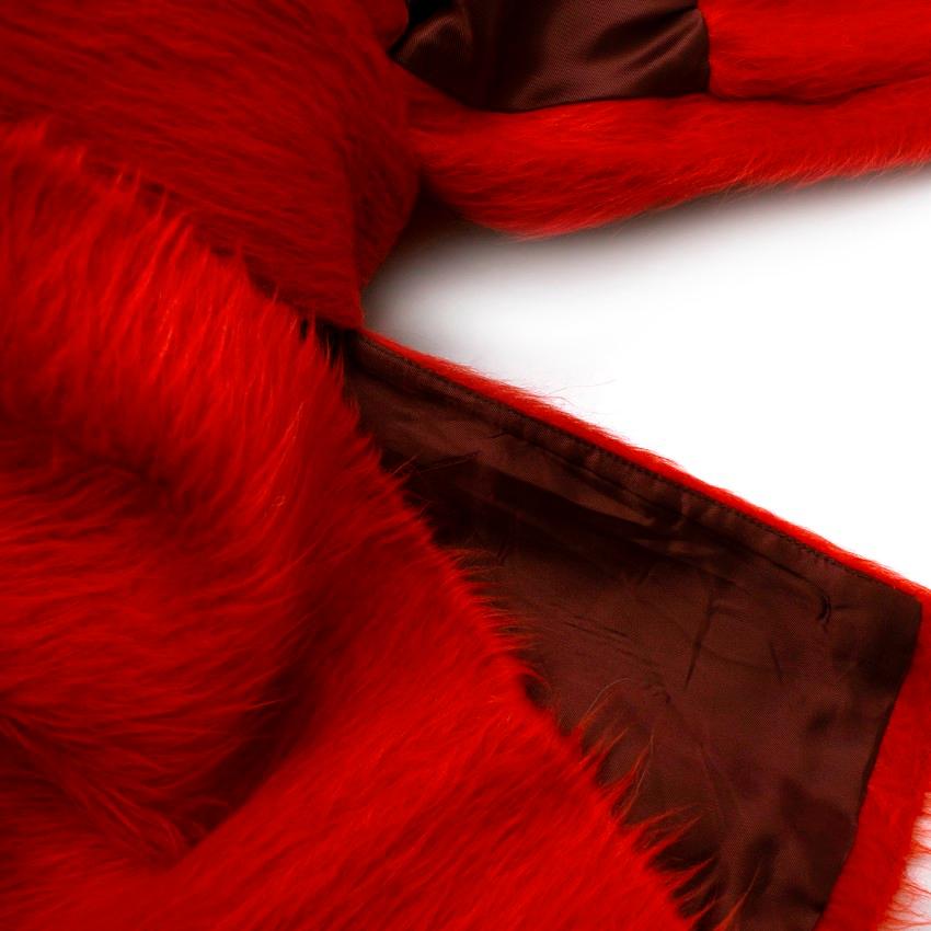 Prada Red Alpaca Silk Blend Fluted Cocktail Dress For Sale 1