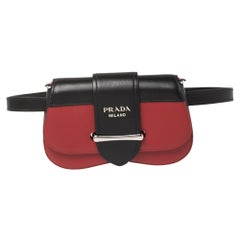 Prada Red/Black City Leather Sidonie Belt Bag