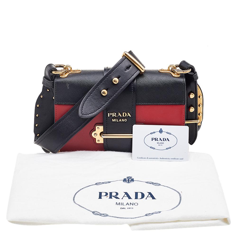 Prada Red/Black Leather Cahier Flap Shoulder Bag 4