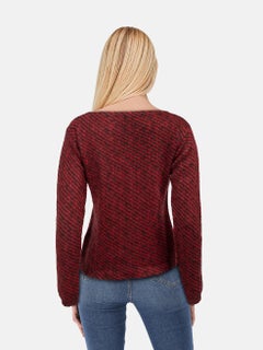 Prada Red & Black Mohair Striped Sweater Size S