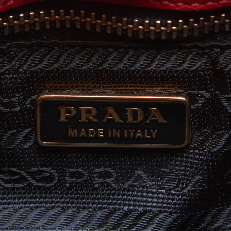 Prada Red Calf Leather 18 Carat Gold-Toned Eyelet Handbag at 1stDibs ...