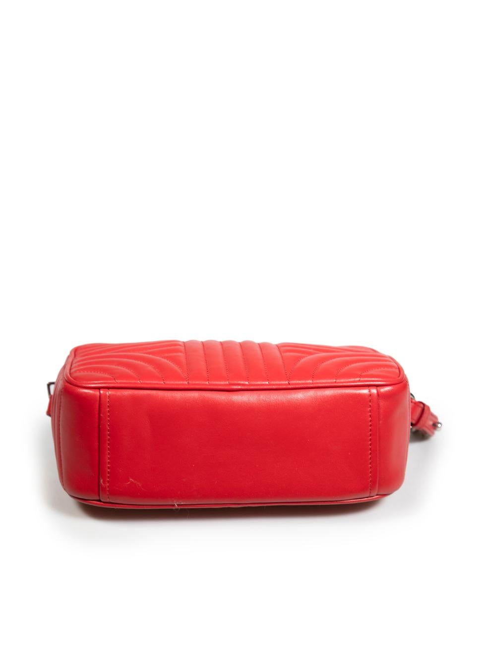 Women's Prada Red Calfskin Diagramme Crossbody Bag