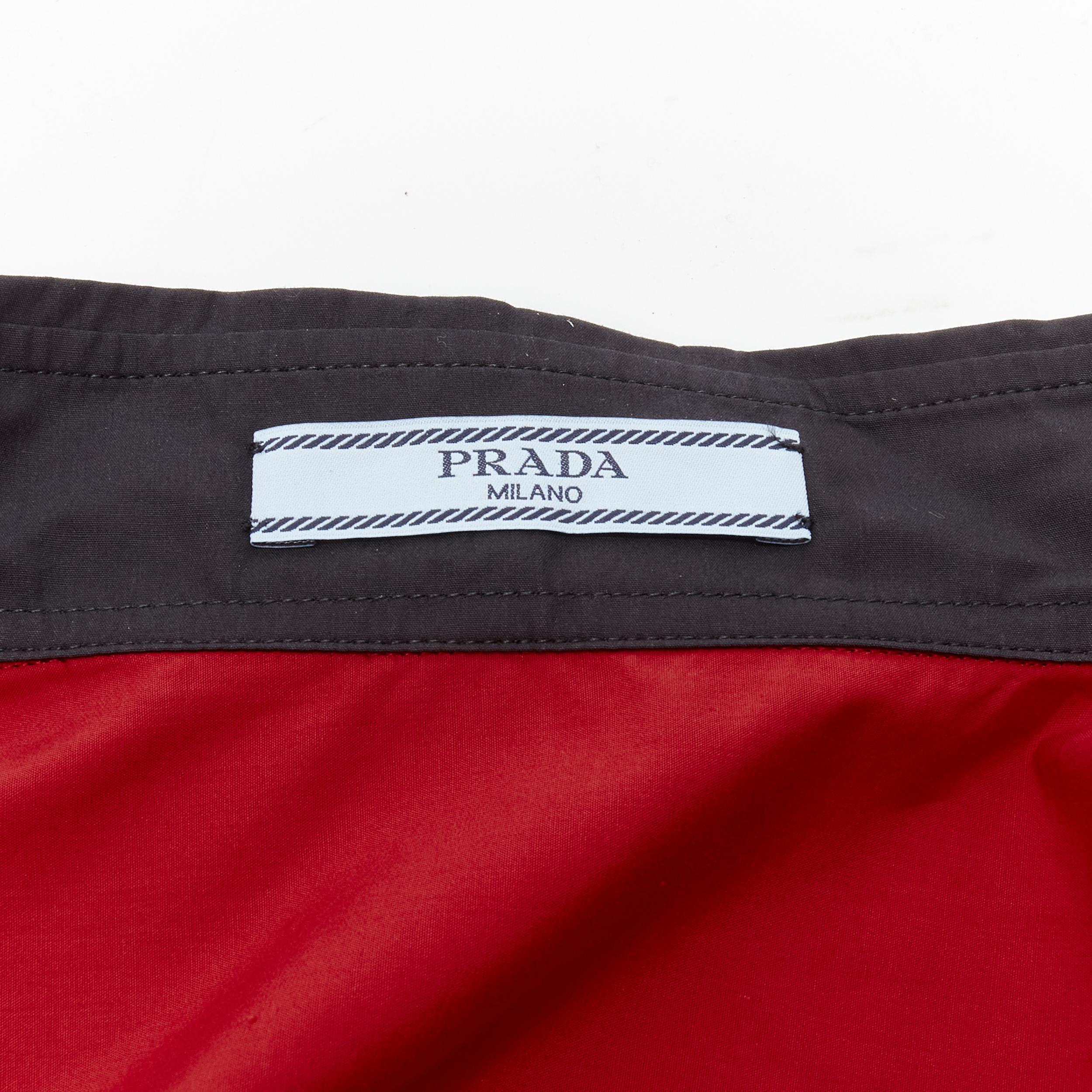 PRADA red contrast black collar boxy sleeveless vest shirt S For Sale 2