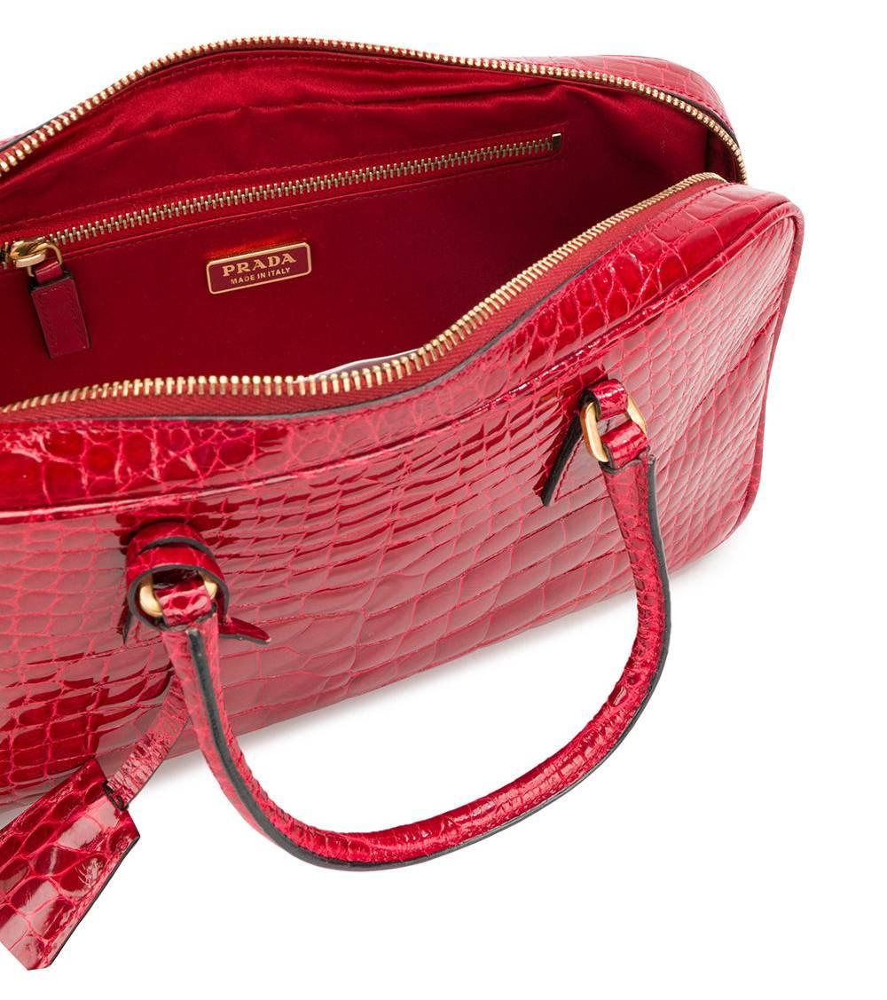prada red leather purse