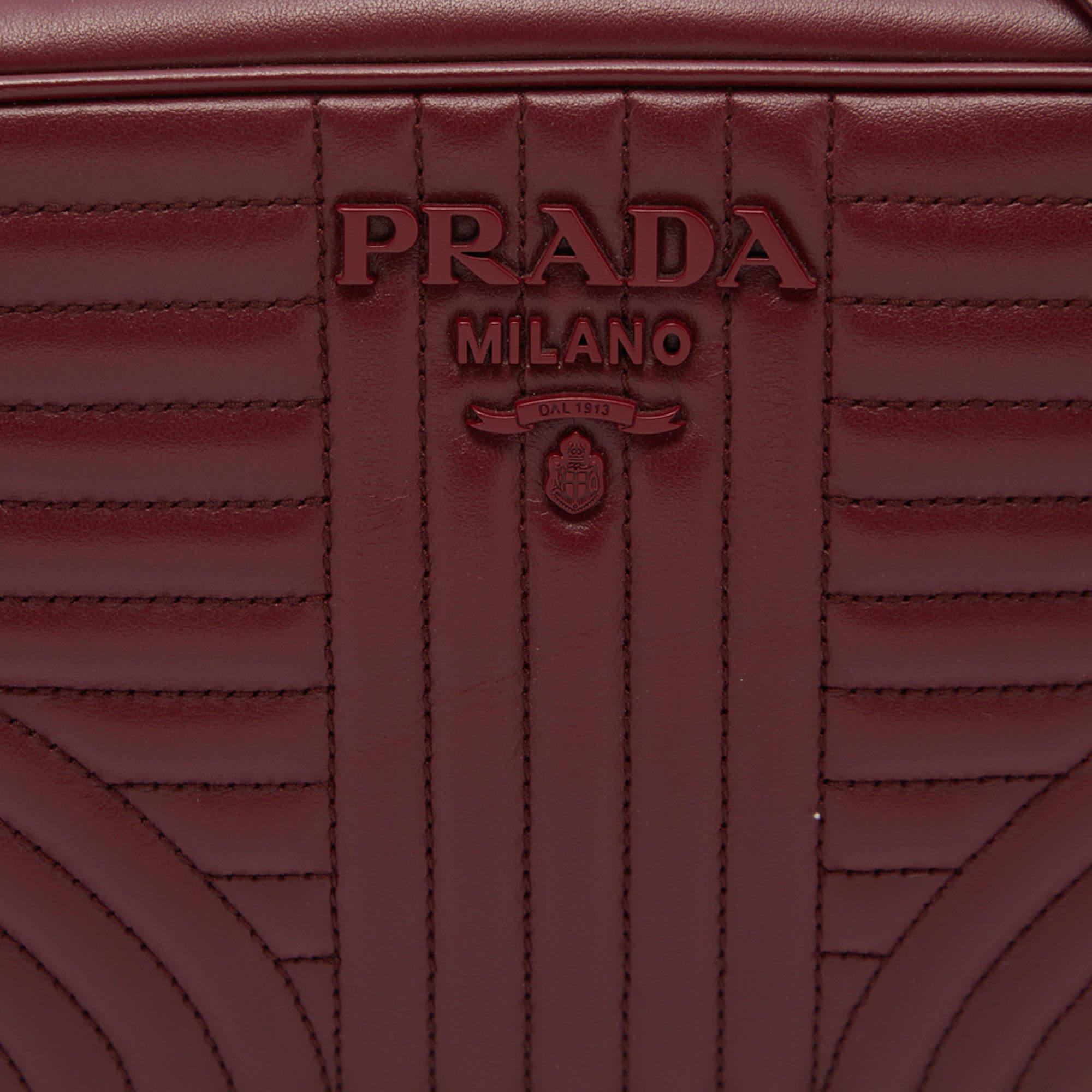 Prada Red Diagramme Leather Camera Shoulder Bag 7