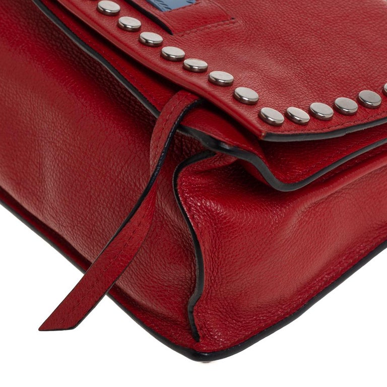 Prada Red Etiquette Embellished Leather Shoulder Bag at 1stDibs