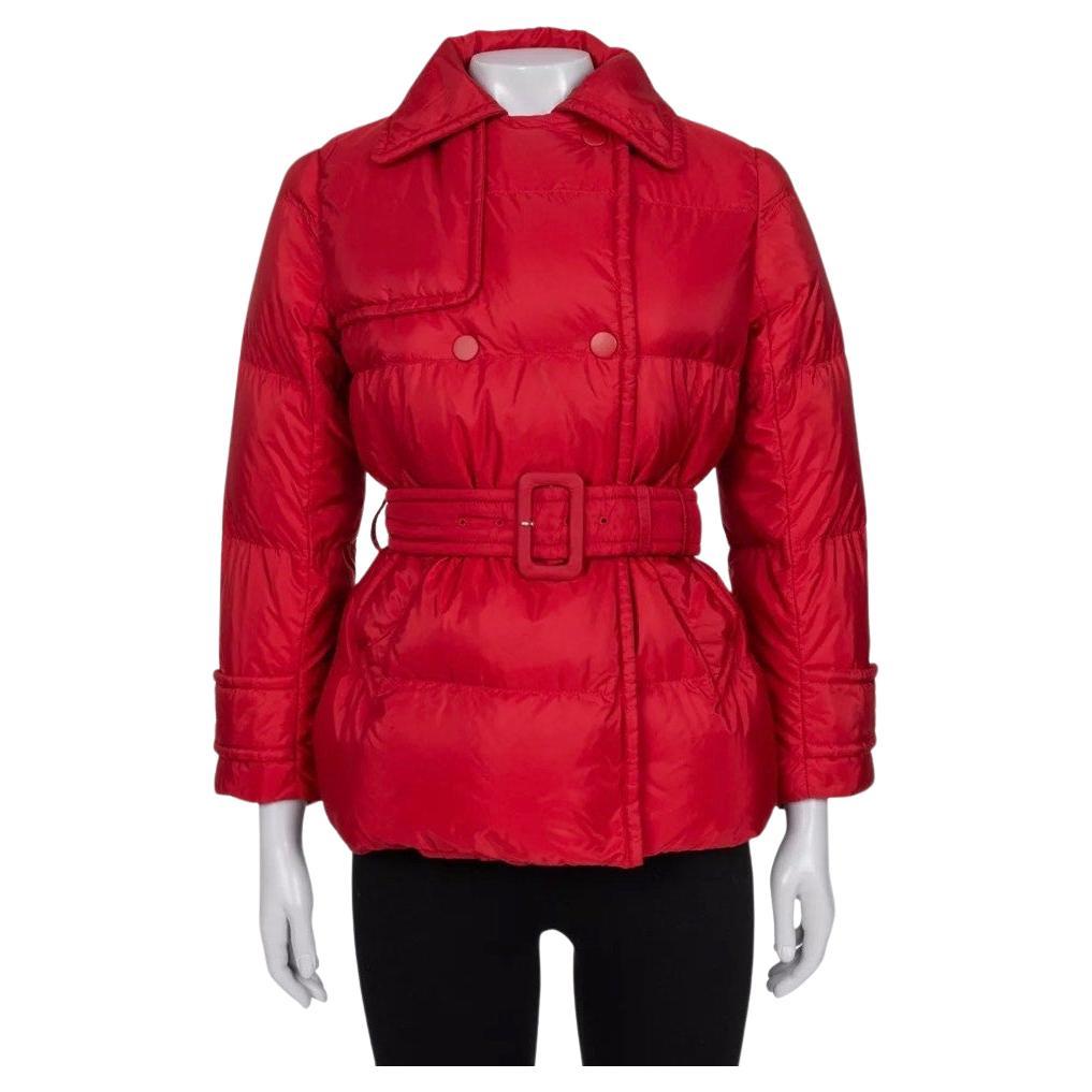 Prada Red Fitted Down Jacket Winter Coat Sz 38/XS