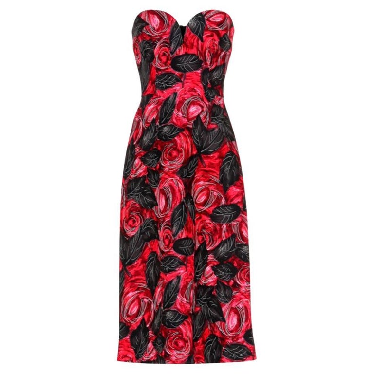 PRADA RED FLORAL CREPE-CADY MIDI DRESS in RED EU 40 For Sale at 1stDibs |  prada floral red dress, prada red flower dress, prada red floral dress