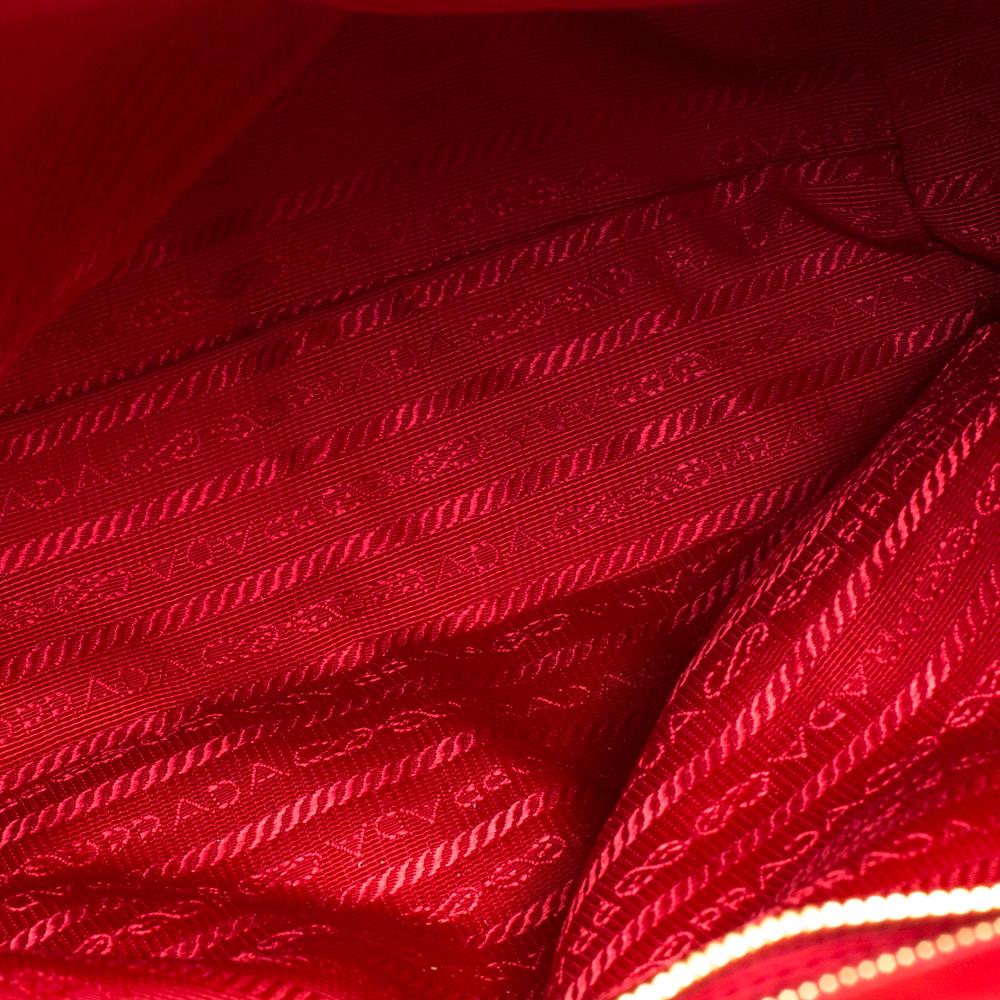 Prada Red Gaufre Nappa Leather Dressy Frame Satchel 1