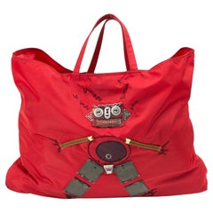 Bolsa grande de nailon robótica roja de Prada