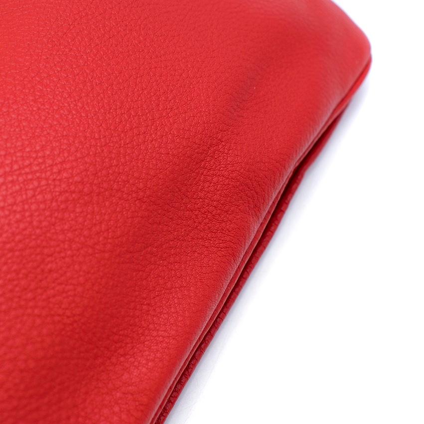 Women's Prada Red Leather Bandoliera Cross Body Bag