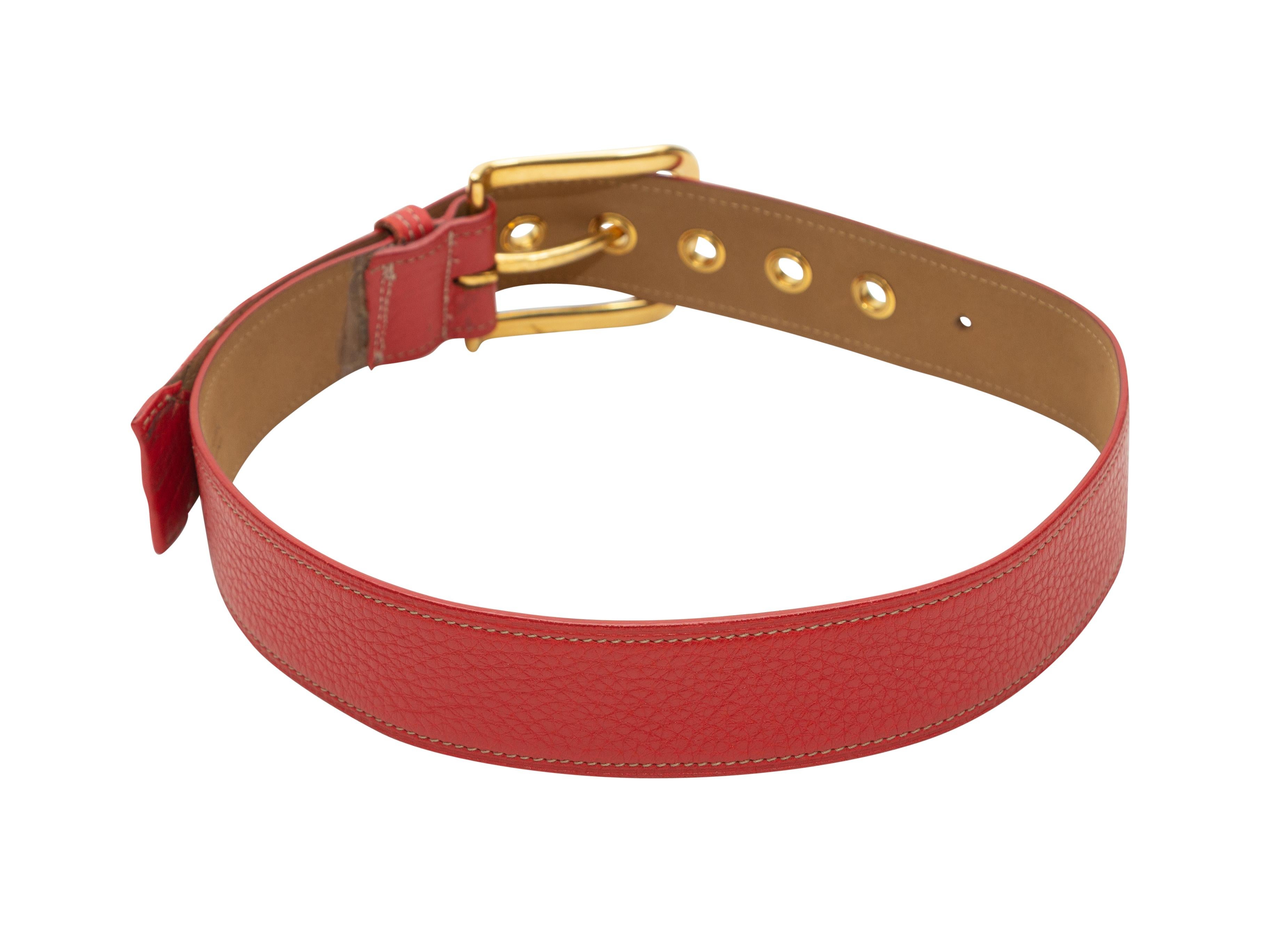 Prada Red Leather Belt In Good Condition In New York, NY