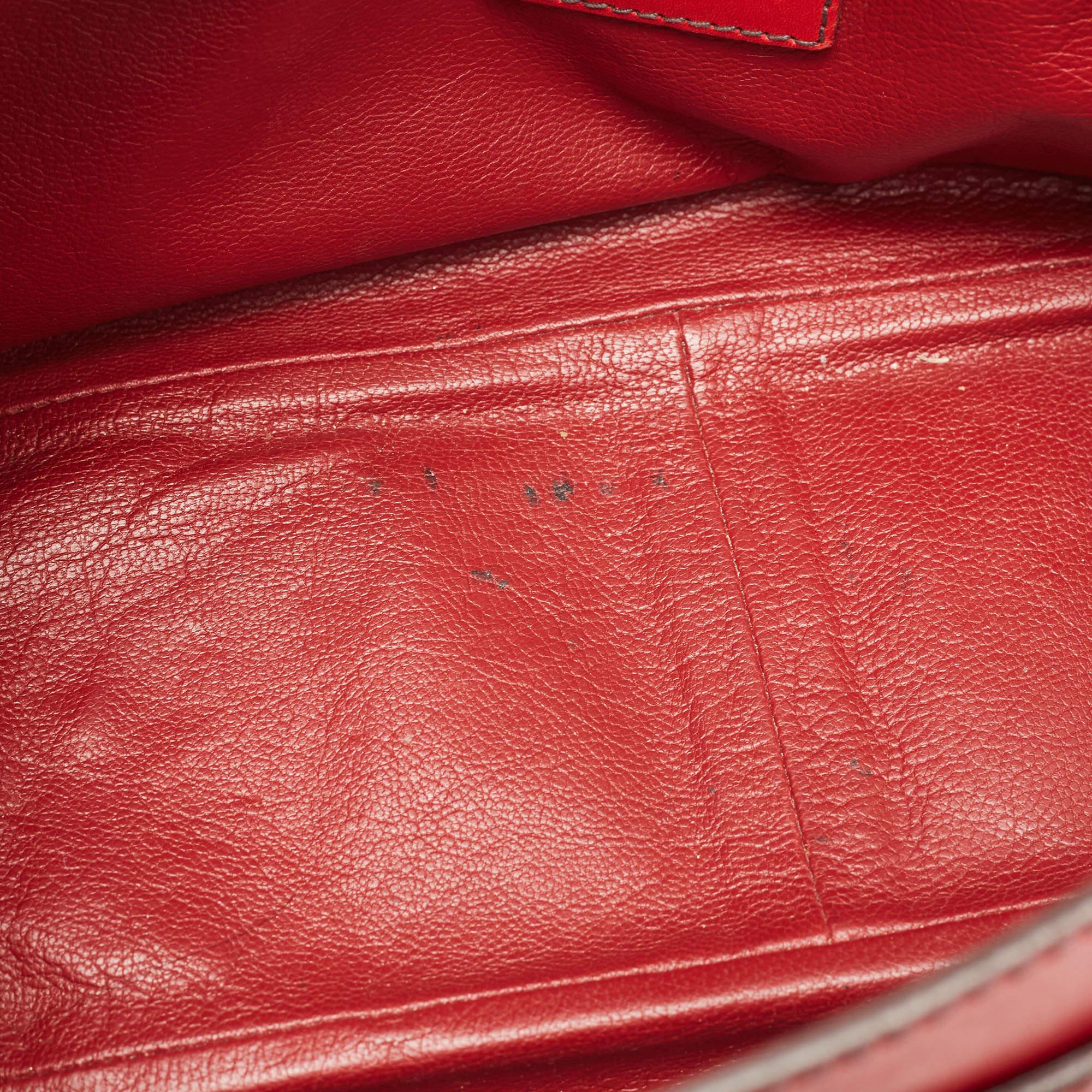 Prada Red Leather Buckle Shoulder Bag 11