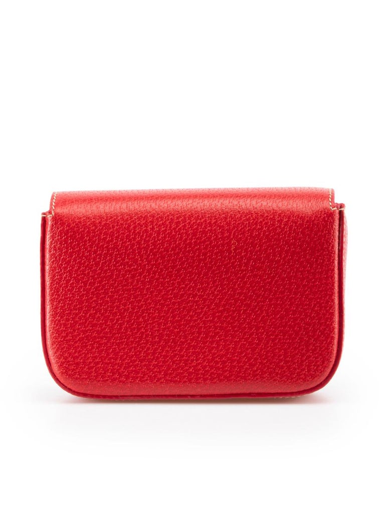 Prada Red Leather Cinghiale Logo Pouch For Sale at 1stDibs