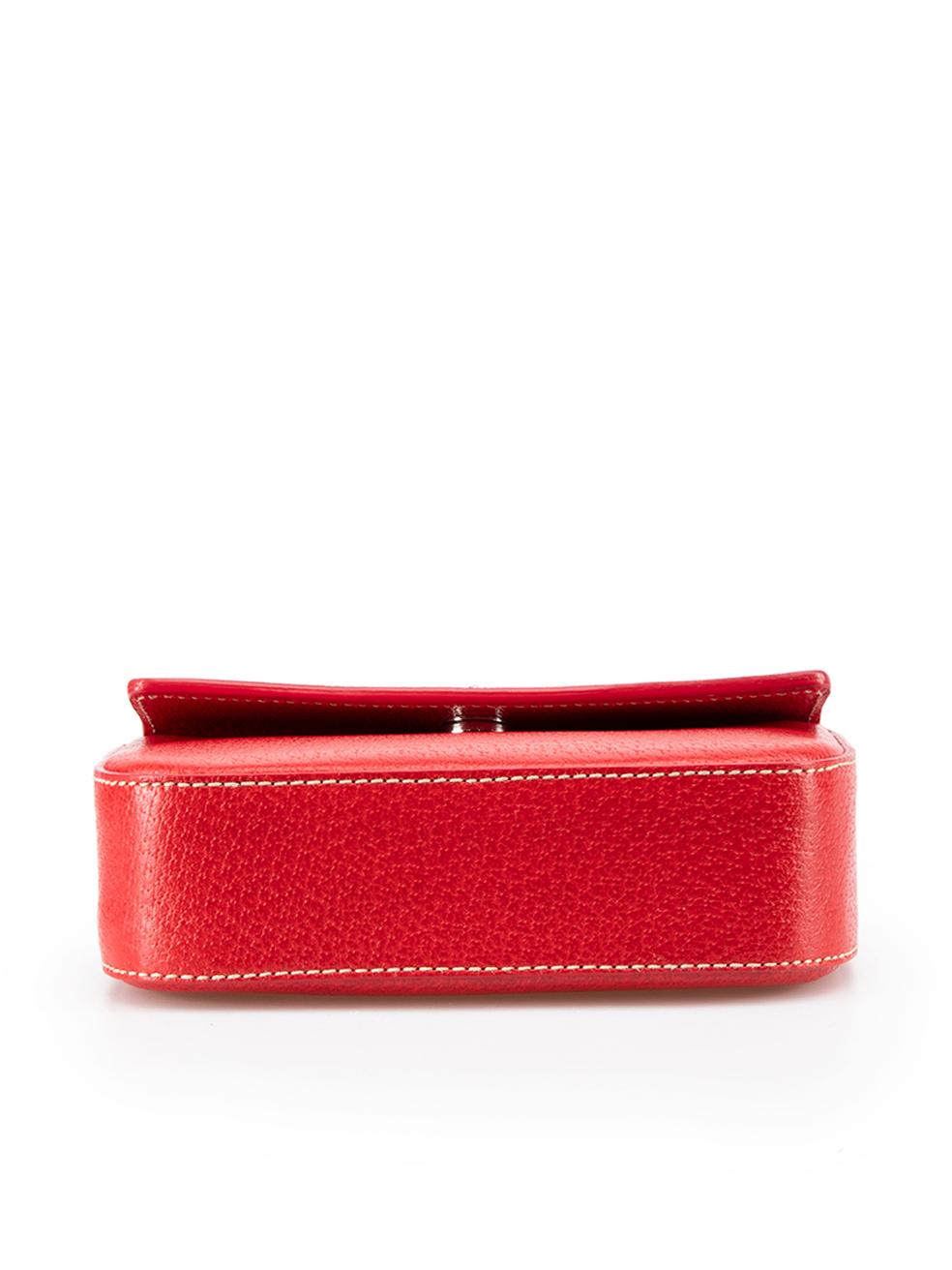 Women's Prada Red Leather Cinghiale Logo Pouch For Sale