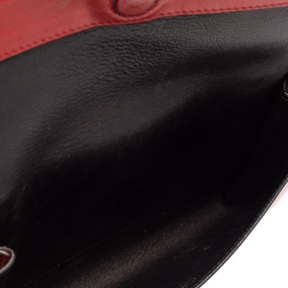 Prada Red Leather Double Shoulder Bag 6