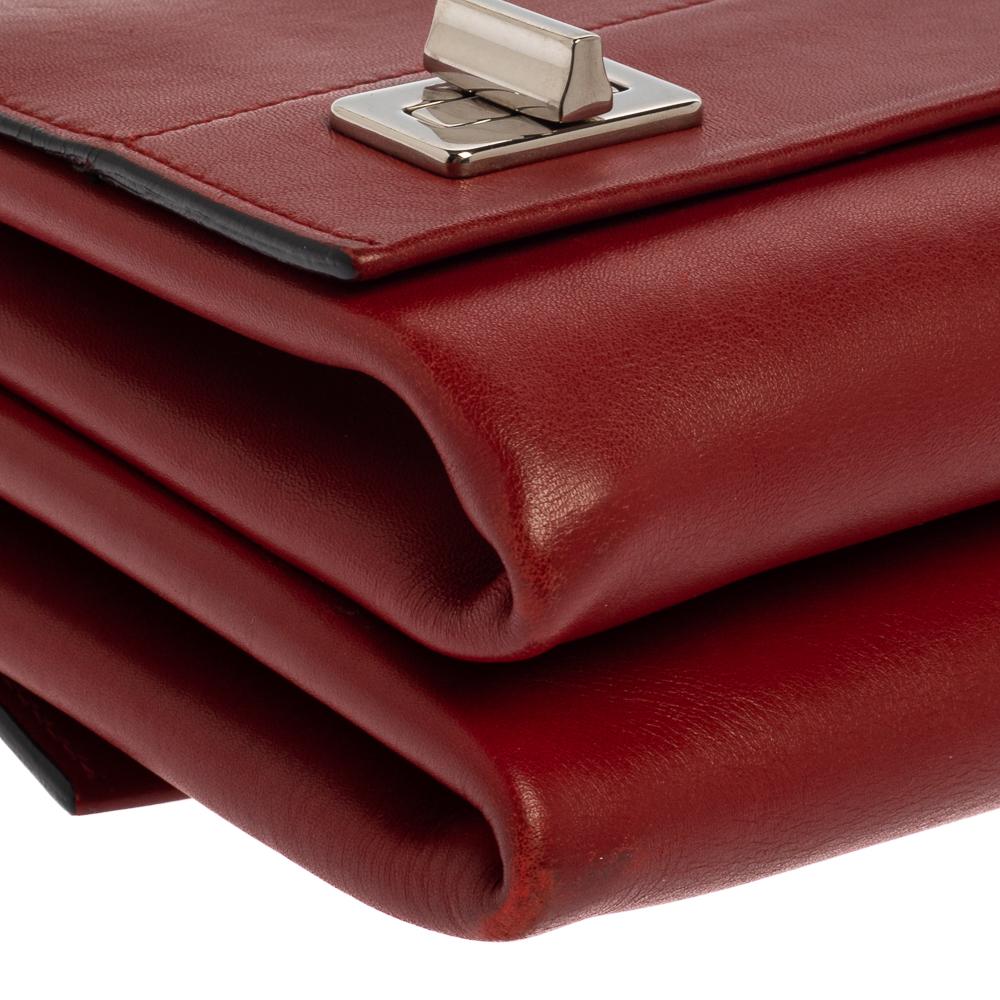 Prada Red Leather Double Shoulder Bag 2