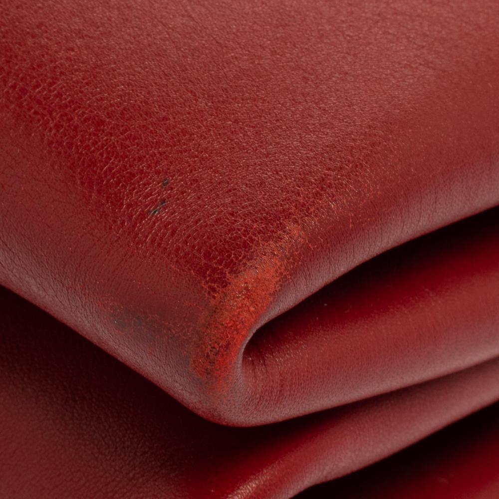 Prada Red Leather Double Shoulder Bag 3