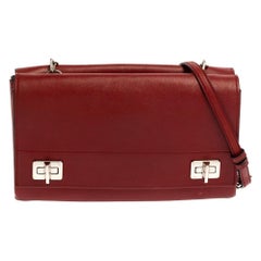 Prada Red Leather Double Shoulder Bag