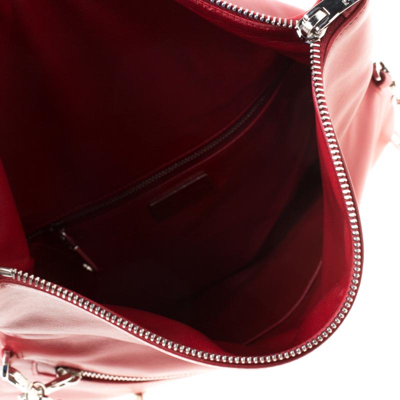 Prada Red Leather Folded Crossbody Bag 4