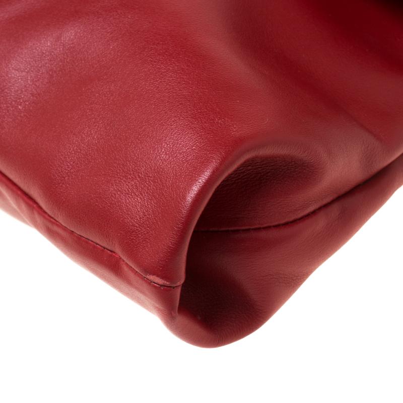 Women's Prada Red Leather Folded Crossbody Bag