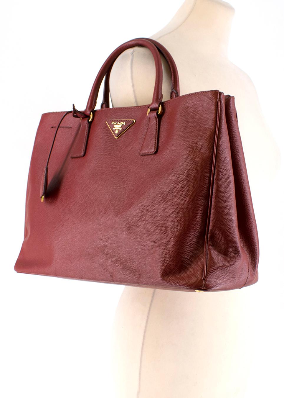 Prada Red Leather Galleria Saffiano Top-handle Bag	 2