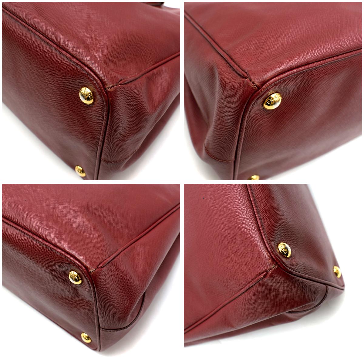 Prada Red Leather Galleria Saffiano Top-handle Bag	 3