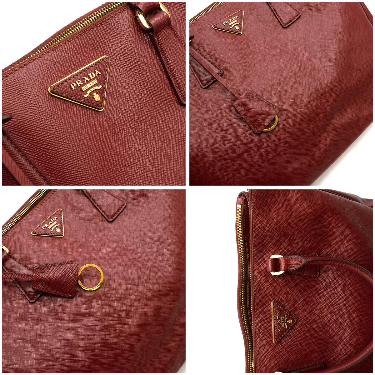 Prada Red Leather Galleria Saffiano Top-handle Bag	 4