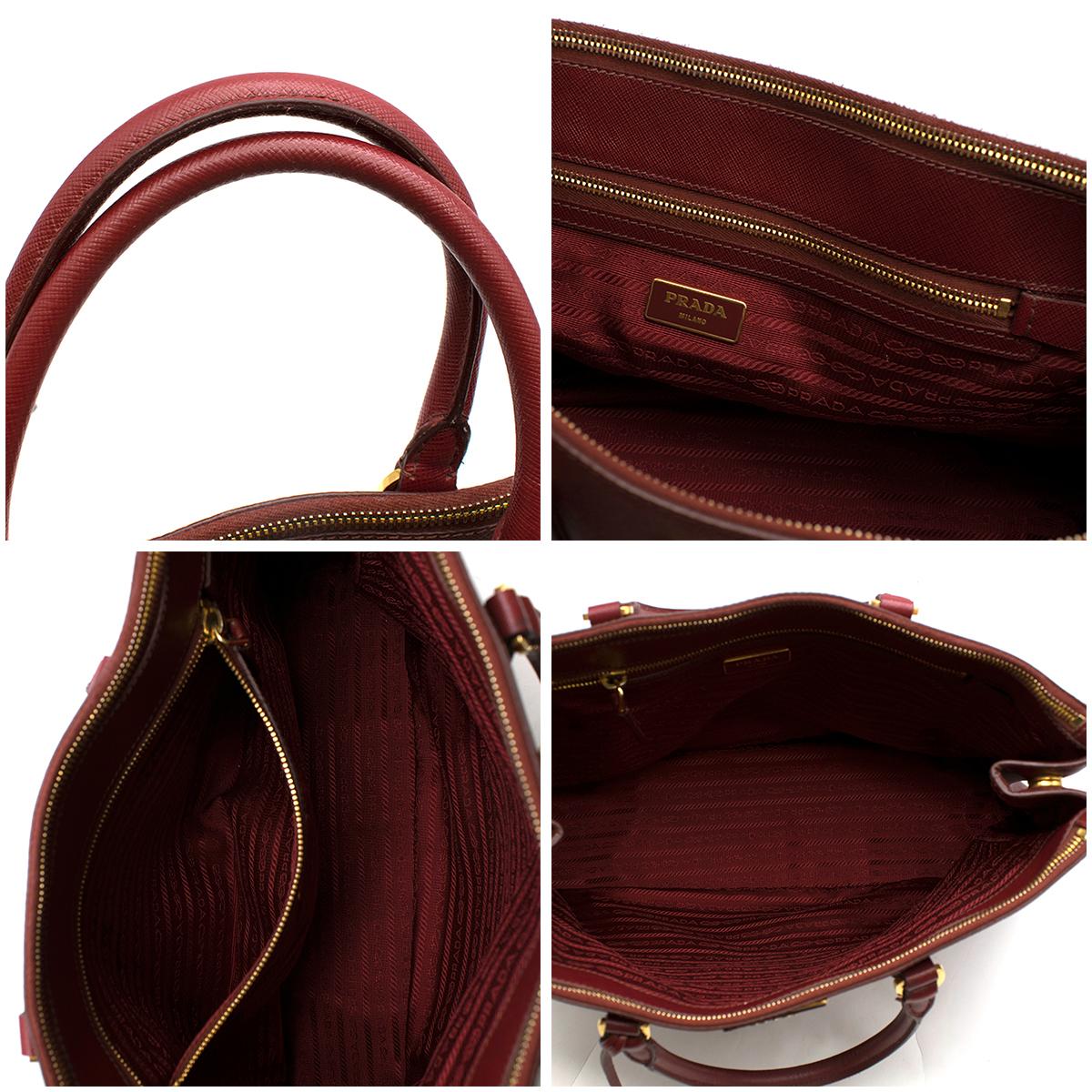 Prada Red Leather Galleria Saffiano Top-handle Bag	 5