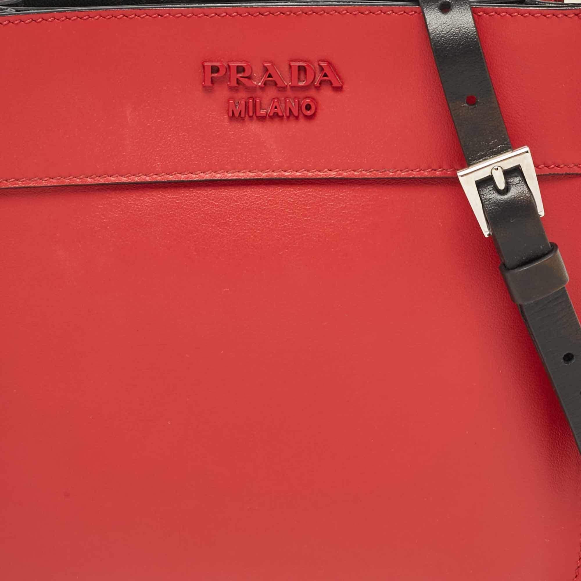 Prada Red Leather Mini Margit Hobo For Sale 1