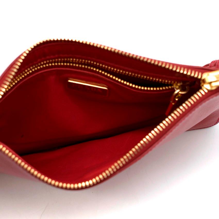 Prada Red Leather Pouch 2