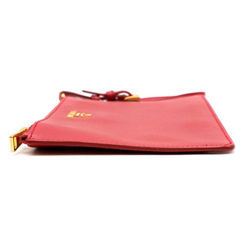 Prada Red Leather Pouch 3
