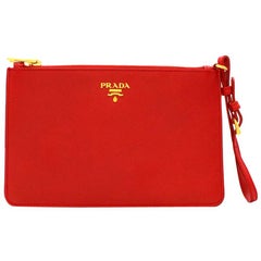Prada Red Leather Pouch