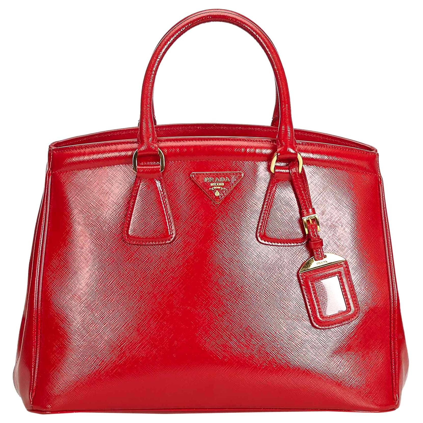 Prada Women's Handbag Red Leather For Sale at 1stdibs