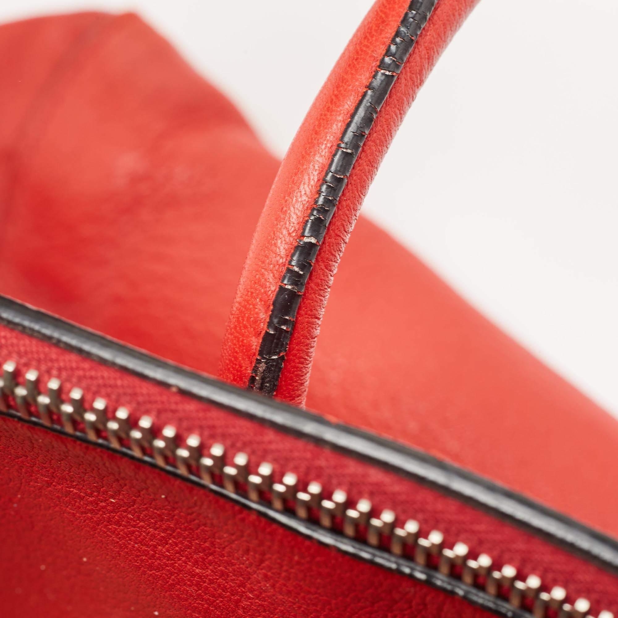 Prada Red Leather Shopper Tote For Sale 7