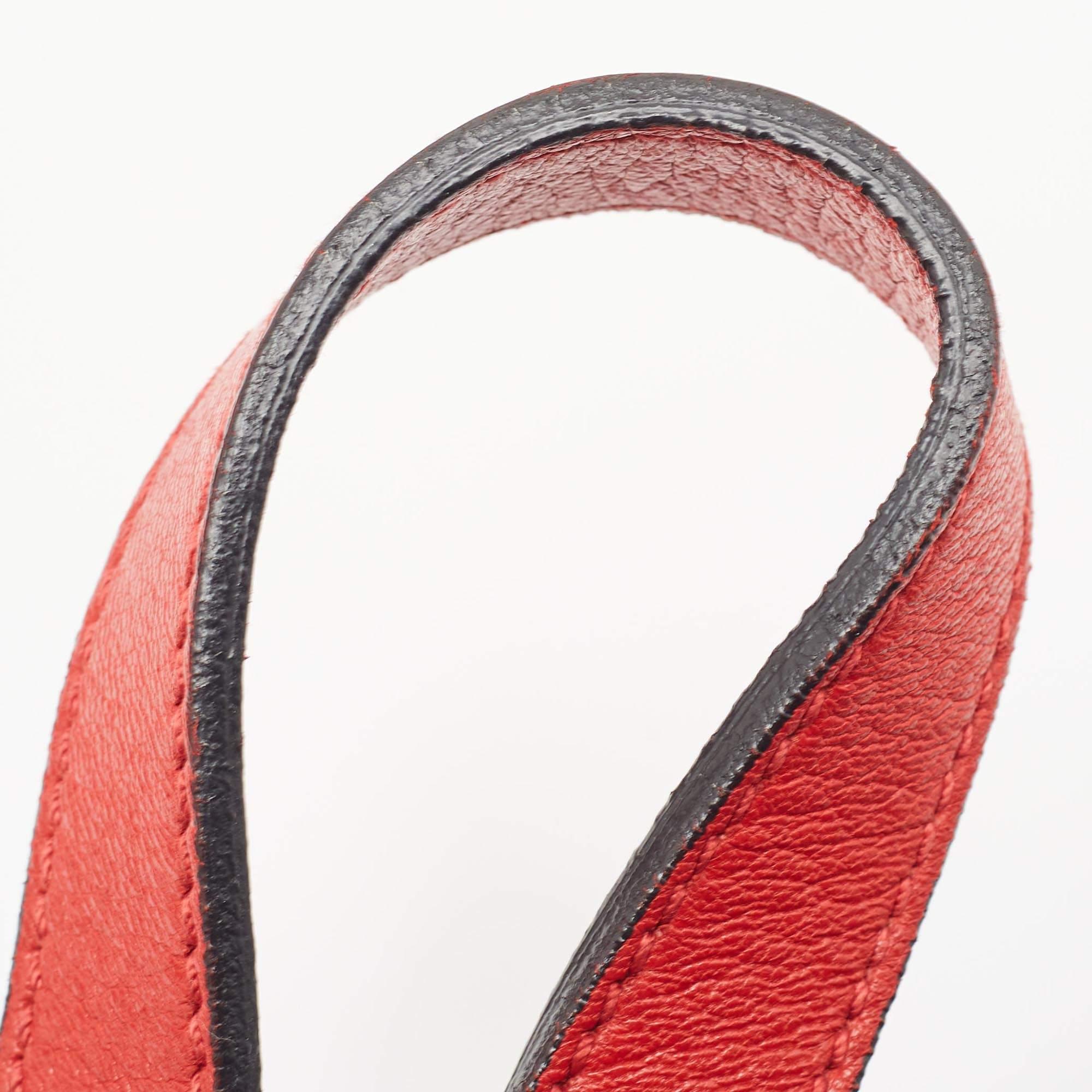 Prada Red Leather Shopper Tote For Sale 9