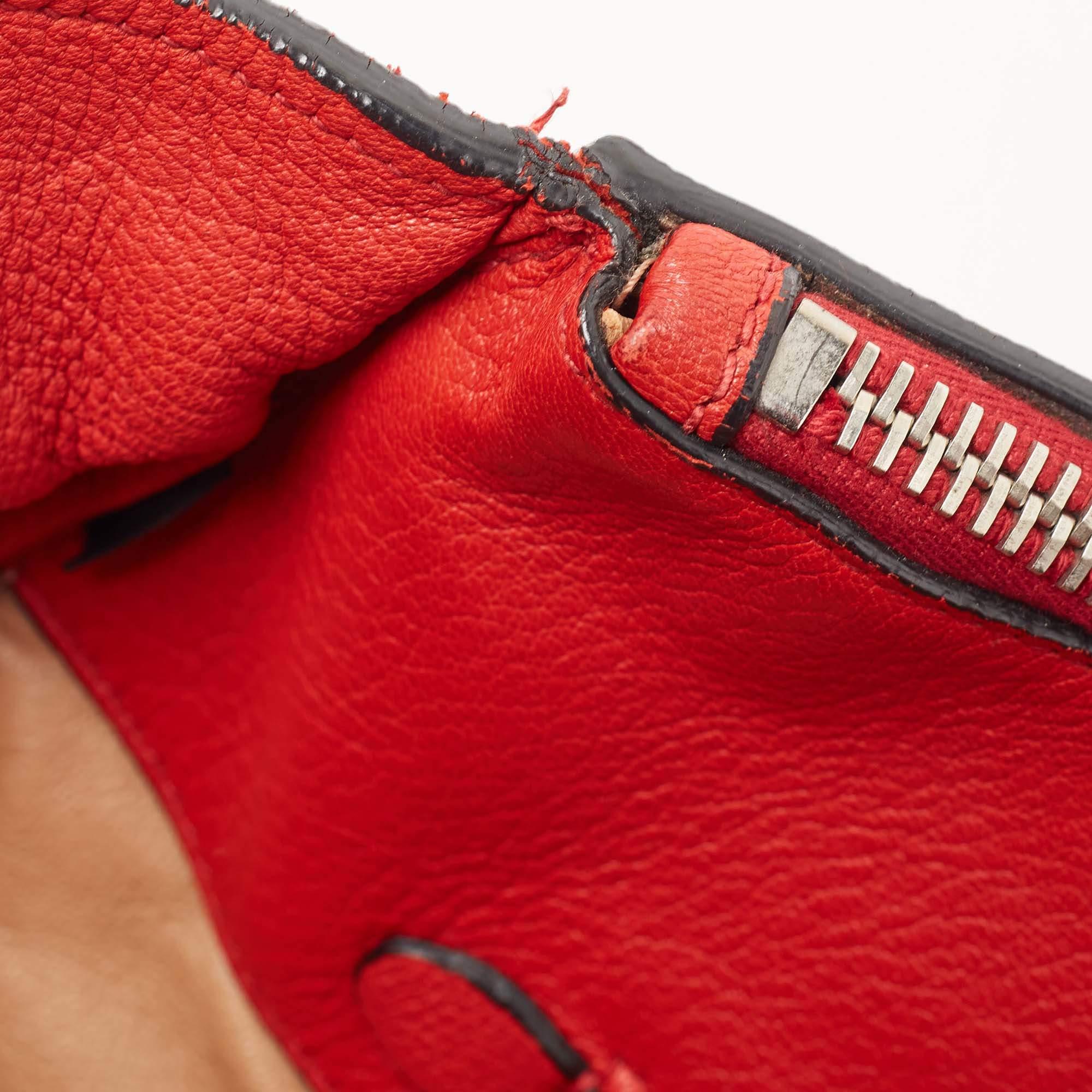 Prada Red Leather Shopper Tote For Sale 10