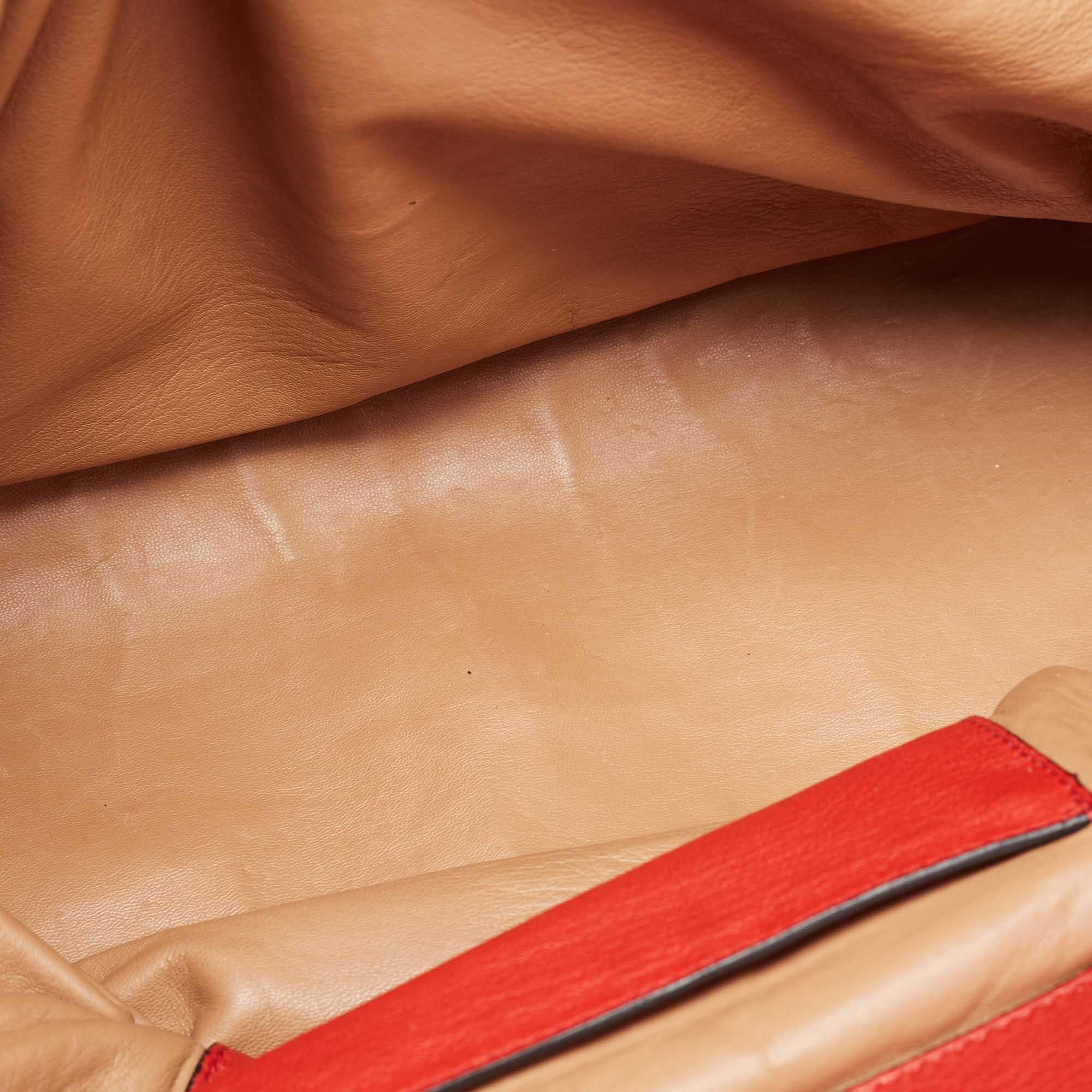Prada Red Leather Shopper Tote For Sale 3