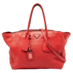 Prada Rote Shopper-Tasche aus Leder