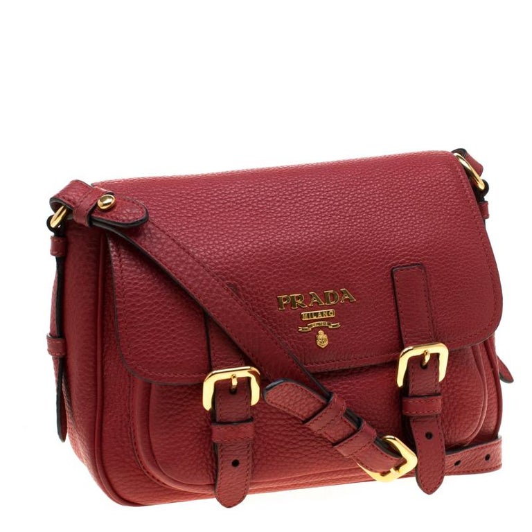 Prada Red Leather Shoulder Bag For Sale at 1stdibs