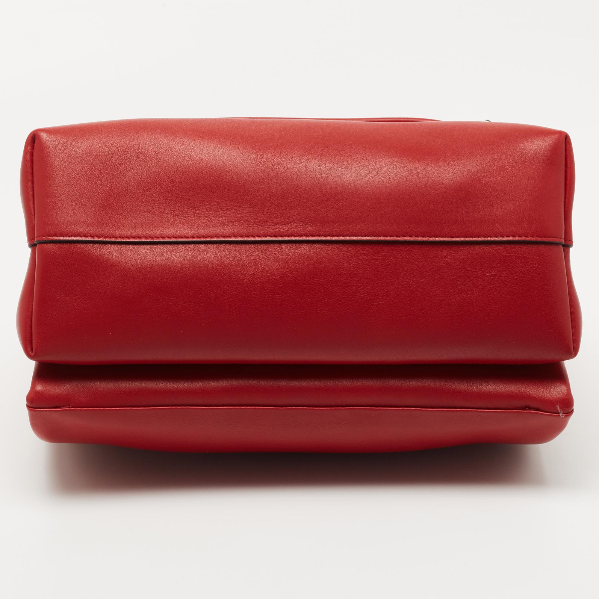 Prada Red Leather Top Handle Bag 1