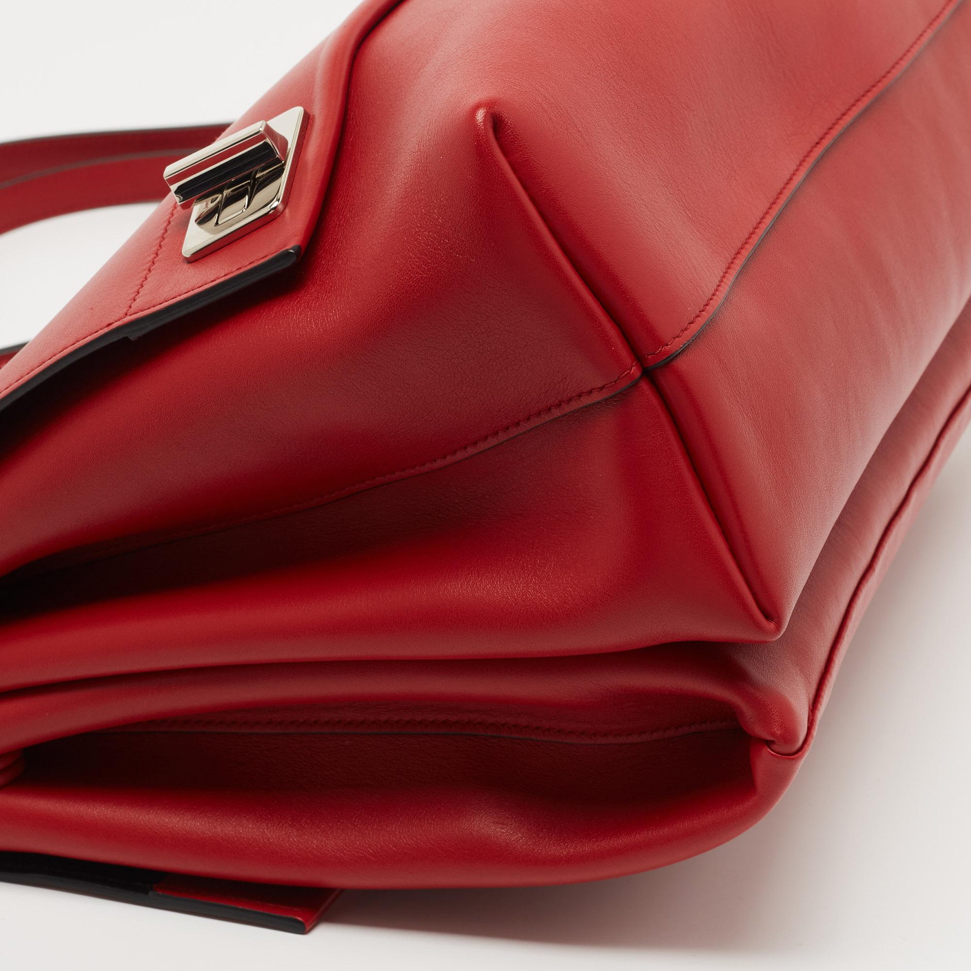 Prada Red Leather Top Handle Bag 2